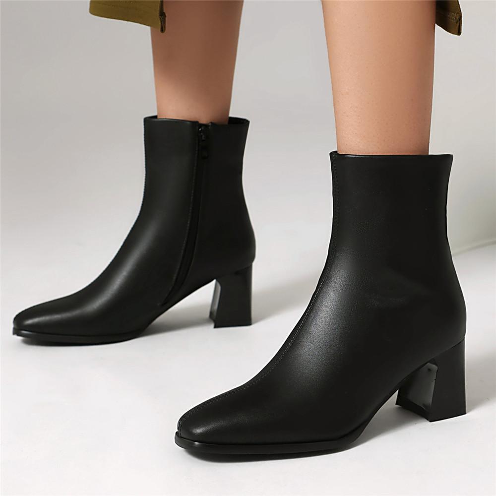 Fashion 2025 Autumn High Heels Ankle Boots Plus Size Leopard Women Boots Retro Pointed Ladies Shoes Side Zipper Booties Botas De Mujer