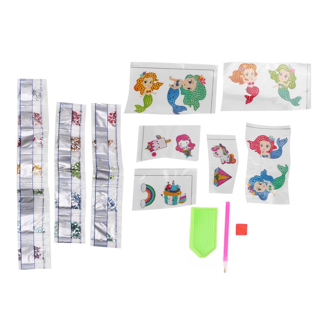 Rhinestone Painting Cartoon Character Sticker Sea Maid Shape Stress Relief Eco Friendly DIY Rhinestone Painting Stickers