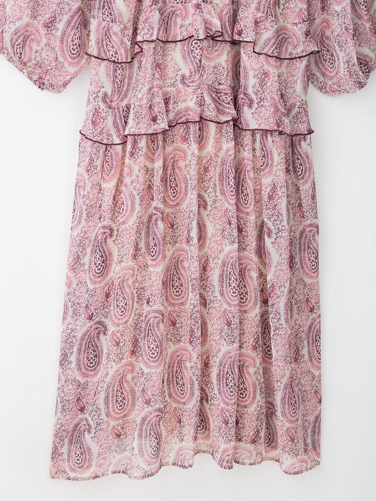 TAOP&ZA Summer Women's Elegant Layered Printed Dress 3897097