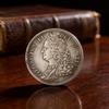 Antique Brass Coin Replica With Silver Plating For Vintage Collectors And Home Decor