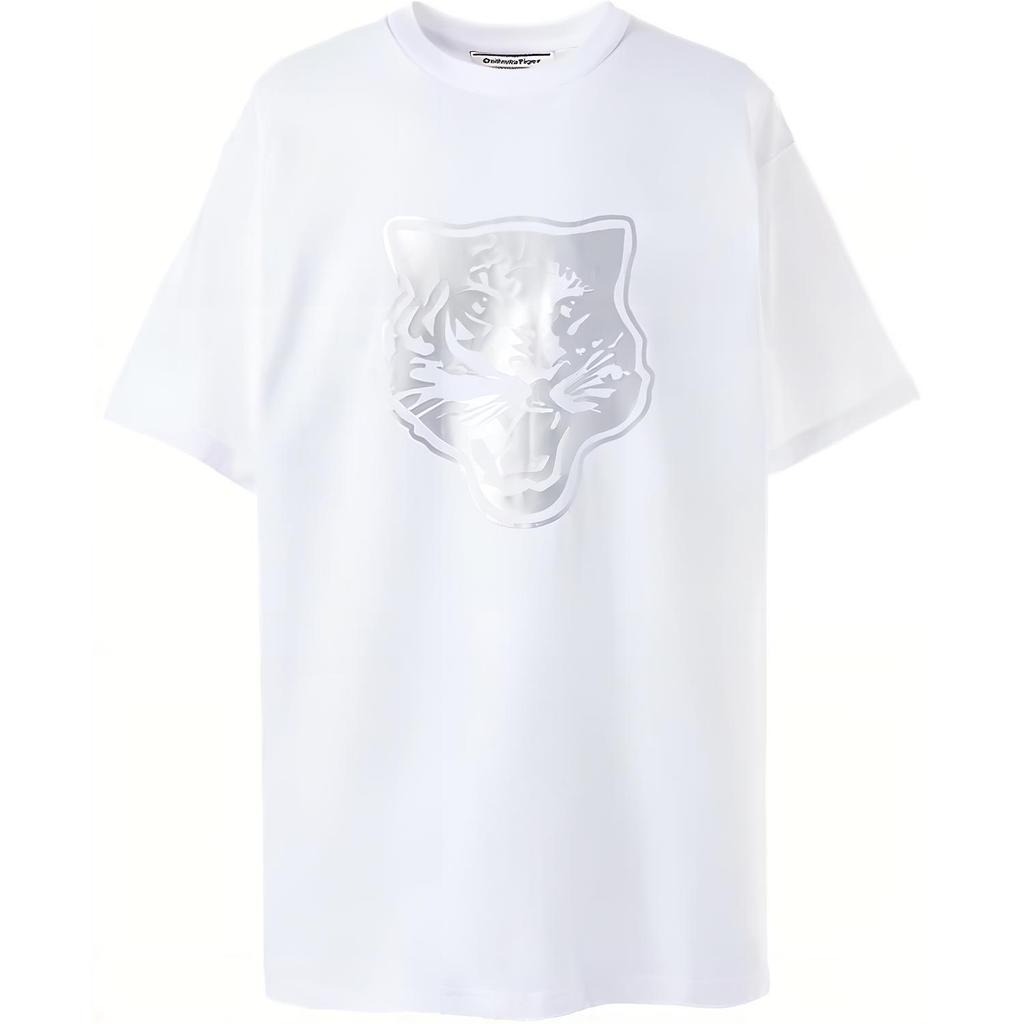 ONITSUKA TIGER Animal Pattern Print Short Sleeve T-Shirt Unisex Tops White 2183A460-102