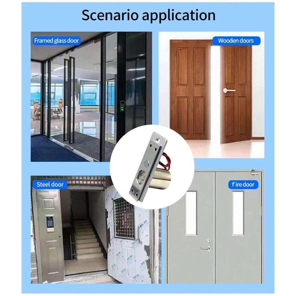 12V Mortise Bolt Locks Embed Install Magnetic Induction Lock Electric Drop Bolt Lock  Door Security