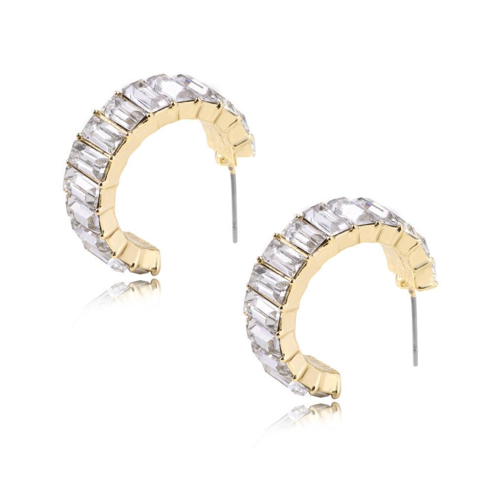 Vibrant Glass Gem Stud Earrings With Modern Geometric Shapes For Daily Wear