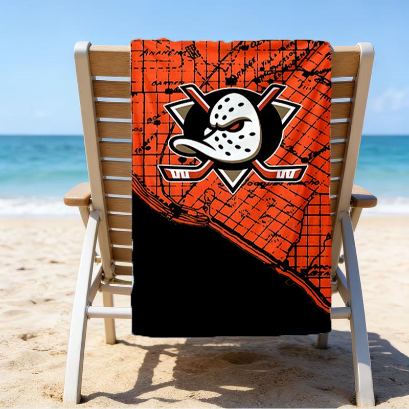 Asciugamano da Spiaggia in Microfibra Anaheim Ducks Hockey Team, Leggero e Asciugatura Rapida, per Viaggi Estivi, Essenziale per la Spiaggia, Piscina all'Aperto