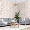 Pastellblommiga Rosa Tapet 22,83"X118" Vattentät Tapet för Vardagsrum/Sovrum/Badrum PVC-väggdekal