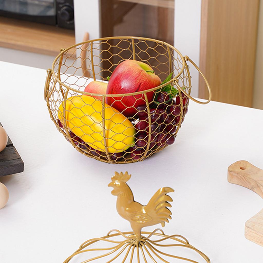 Metal Wire Egg Basket for Collecting Fresh Eggs Sturdy Versatile Egg Holder for Dining Table Kitchen Countertop Farmhouse