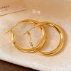 Cold Wind Plain Ring Earrings, Retro Circle Niche Temperament Light Luxury Simple Earrings