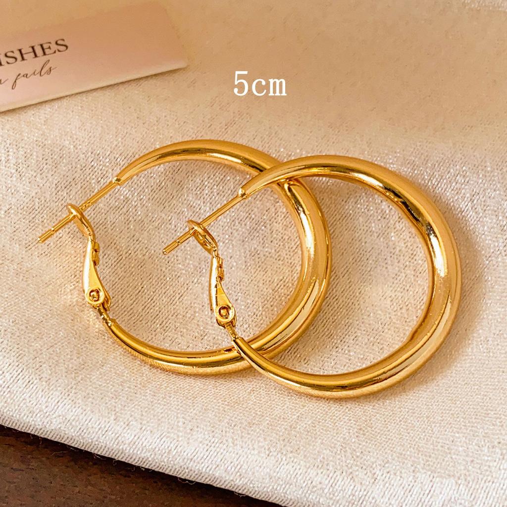 Cold Wind Plain Ring Earrings, Retro Circle Niche Temperament Light Luxury Simple Earrings