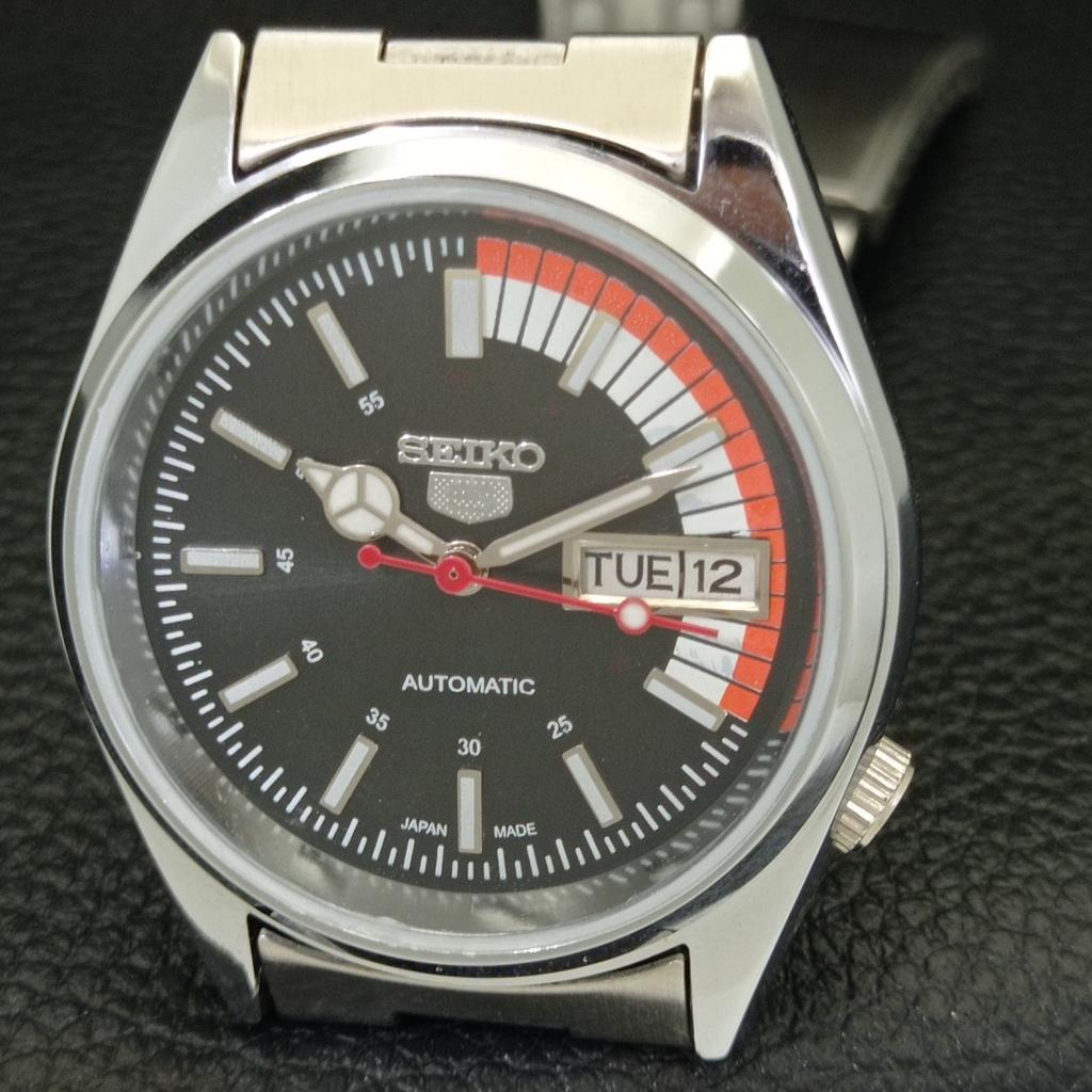 VINTAGE REFURBISHED SEIKO 5 AUTOMATIC 6309A JAPAN MENS BLACK WATCH a441082-9 Sk-a441082-1