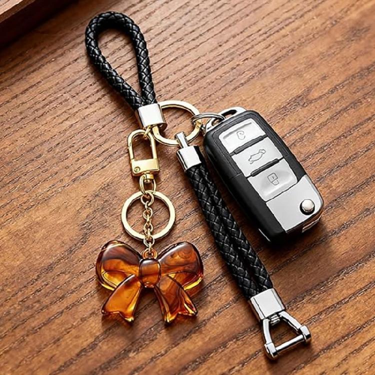 Fashionable Colorful Heart Shape Bowknot Keychain Ornament Trendy Accessories Gift Suitable For Women And Girls
