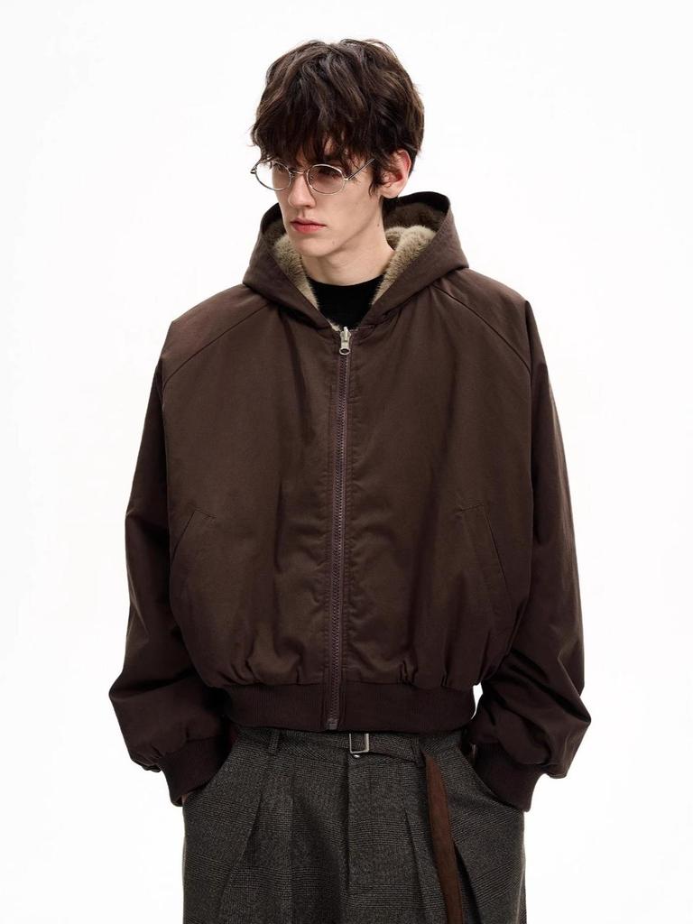 American Trendy Unisex Faux Rabbit Fur Hooded Winter Jacket