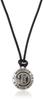 Dr. Monroe Leather Cord Reversible Pendant in Sterling Silver with Black/Blue Topaz Cubic Zirconia, FC-229-SV-BK-BLCZ