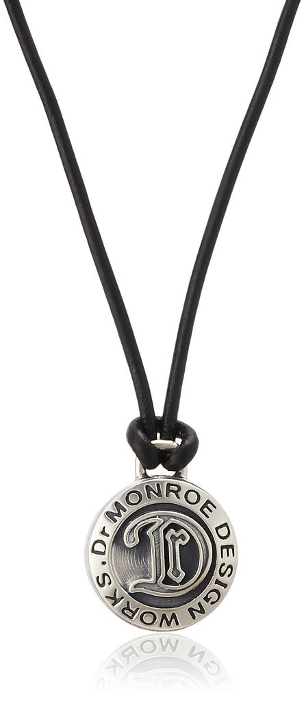 Dr. Monroe Leather Cord Reversible Pendant in Sterling Silver with Black/Blue Topaz Cubic Zirconia, FC-229-SV-BK-BLCZ
