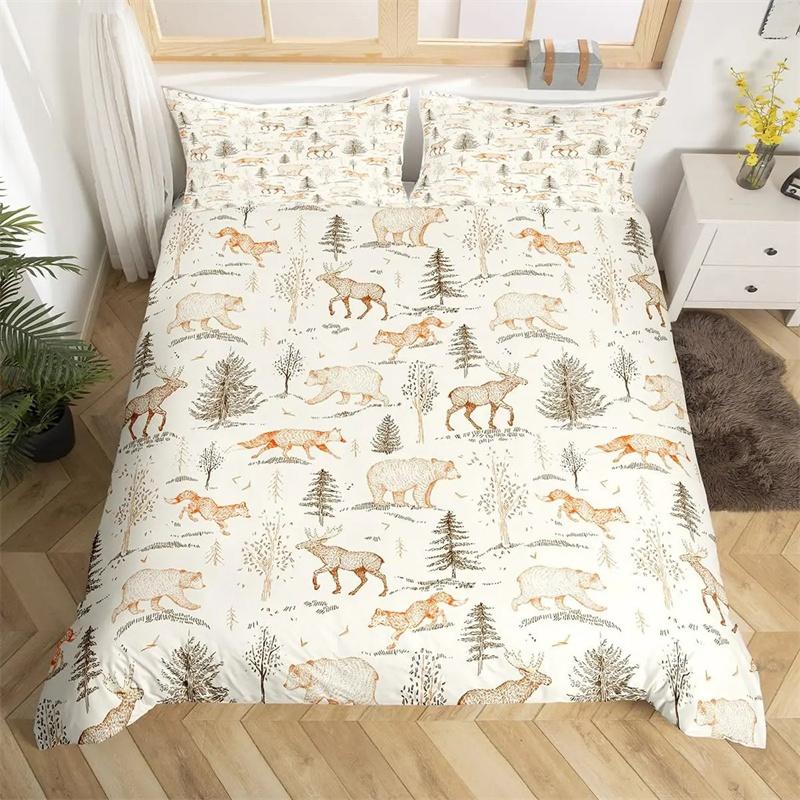 Animal Hedgehog Bedding Set Queen King Size Cute Animals Comforter Duvet Covers and Pillowcase for Adults Kids Quilt Cover