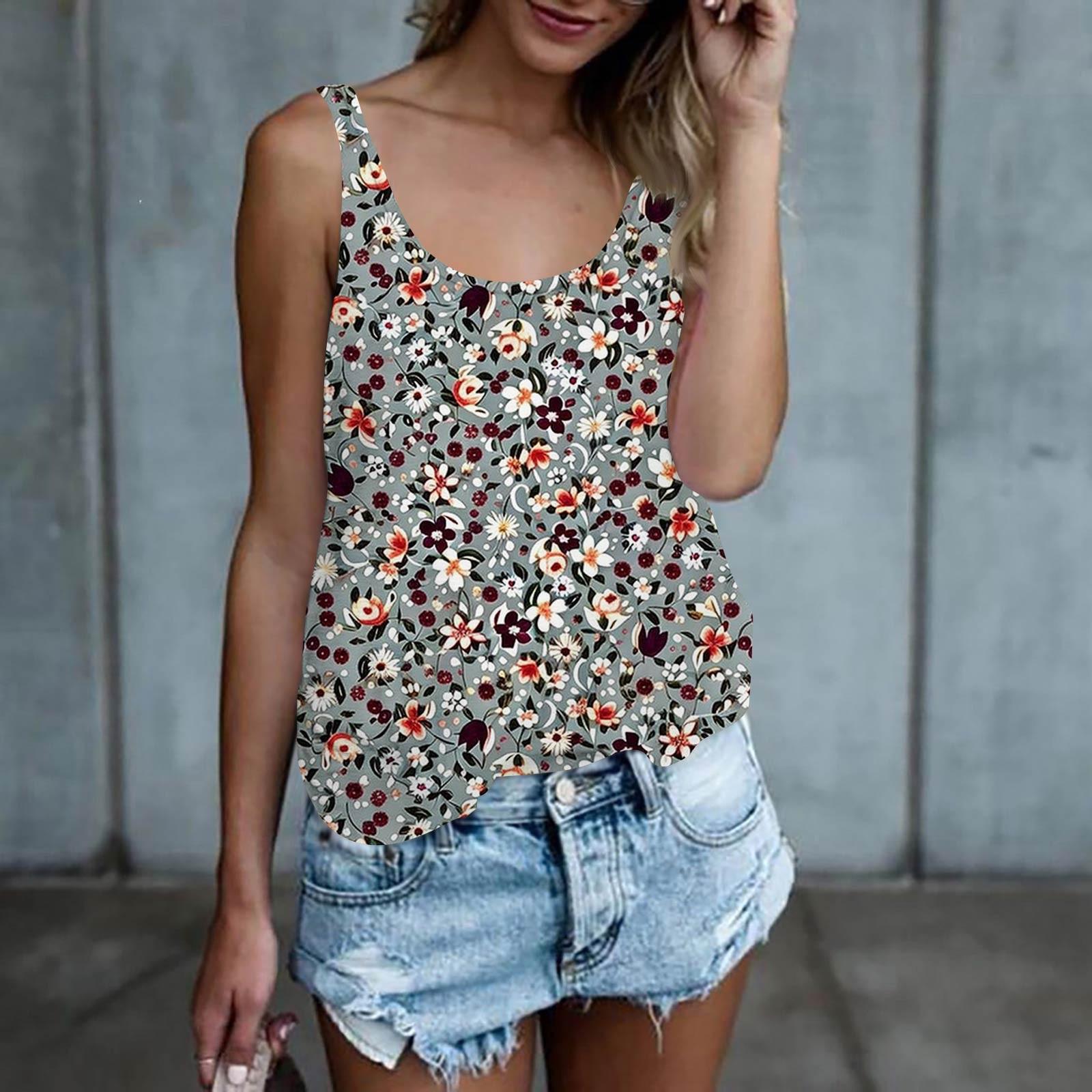 

Жіноча безрукавка Одягнені повсякденні сорочки Літні вільні камзоли Милий модний одяг Блузки без рукавів XXL