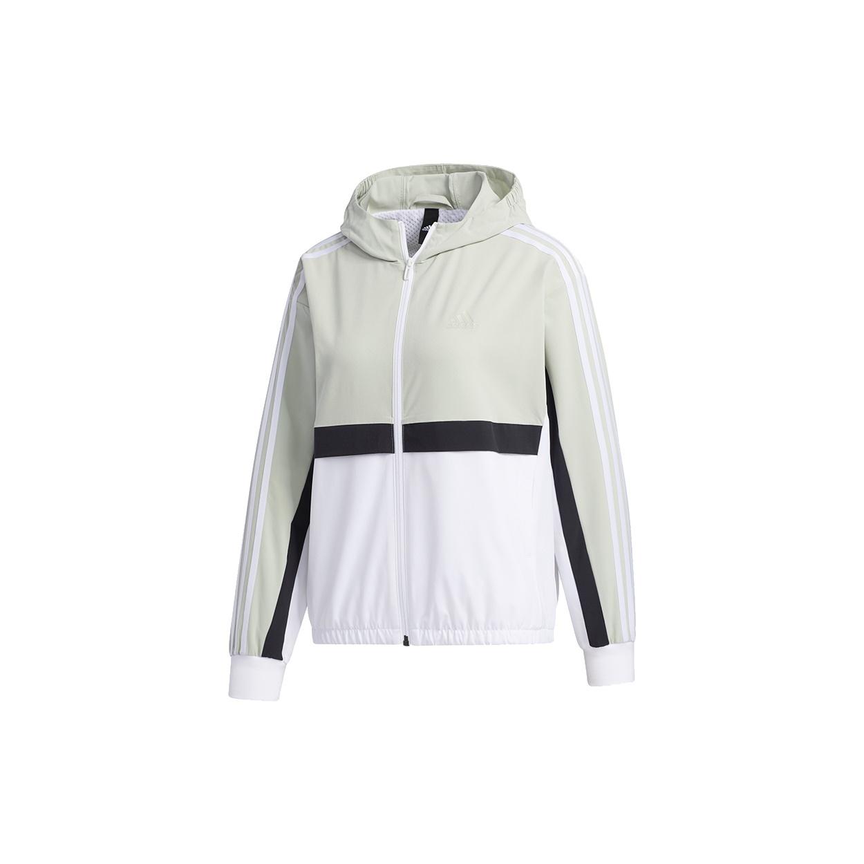(WMNS) adidas Hooded Jacket Asia Sizing  Green White  Women s GP0621 S