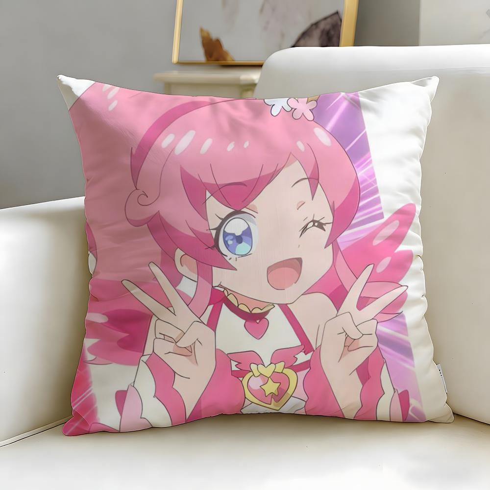 Idol Anime Kiratto Pri Chan Cushion Cover Soft  EasyWash Pillow Case  Versatile for Couch Bed Travel and Office