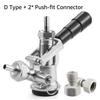 100% 304 Stainless Steel Keg Coupler, Kegerator Sankey S/D System Draft Beer Dispenser Bottling Tap with Barb & Push in Fitting