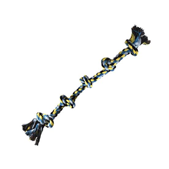 Jucărie de Crăciun pentru câini, frânghie cu 5 noduri, jucărie rezistentă de tras cu frânghie, jucărie indestructibilă pentru mestecat pentru câini cu mestecat agresiv, câini de rasă mare, curățare dentară, trasul la frânghie