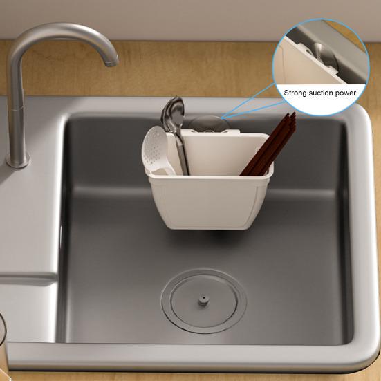 Sink Mount Kitchen Drainier Suction Cup Basket Large Capacity Simple Installation Kitchen Sink Cutlery Drainer Utensil Strainer