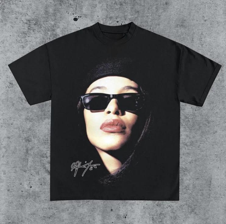 Винтажная футболка 90-х Aaliyah Jumbo Дань уважения Ретро Классика Графическая футболка S