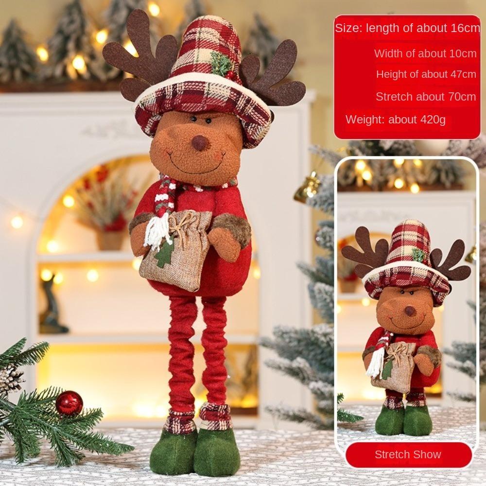 

Рождественское украшение для оконной сцены, телескопическая кукла, Санта-Клаус, рождественский орнамент, милая вязаная кукла-лось deer