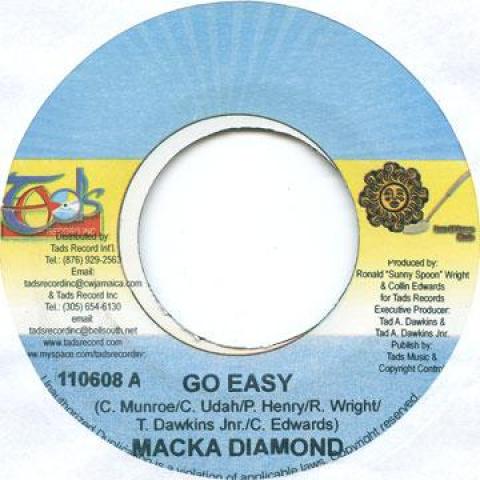 

7inch Record MACKA DIAMOND - Go Easy Tad s 2008 Jamaica Reggae, Ska & Dub