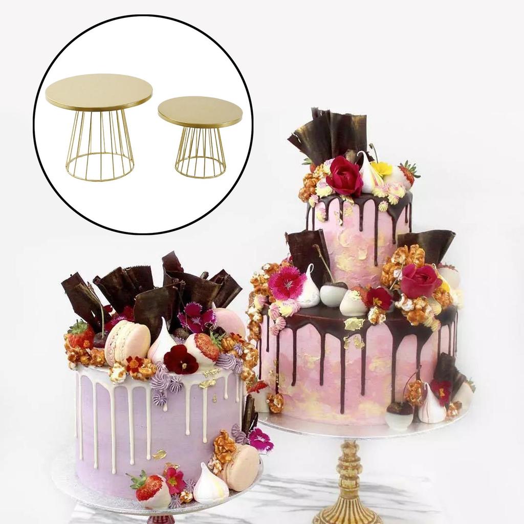 2 Packs Gold Iron Cake Stand, Round Shaped Cupcake Stands, Wedding Birthday