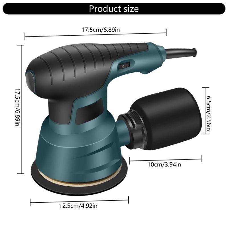 Electric Orbital Sander Ergonomic Light Weight 300W Motor Metal Fabrication Woodworking for Dust Collection Systems