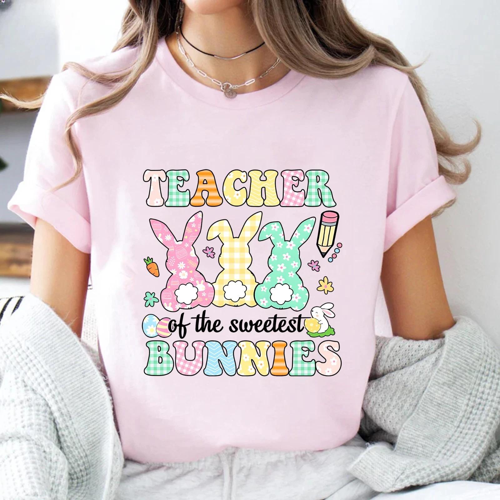 

Teacher of The Sweetest Bunnies Tee, Happy Easter Day Shirts, Gift for Teachers M