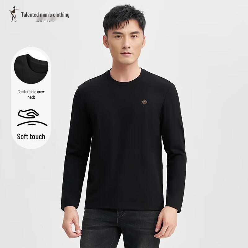 TRIES Men s Long Sleeve Round Neck Embroidered T-Shirt 48