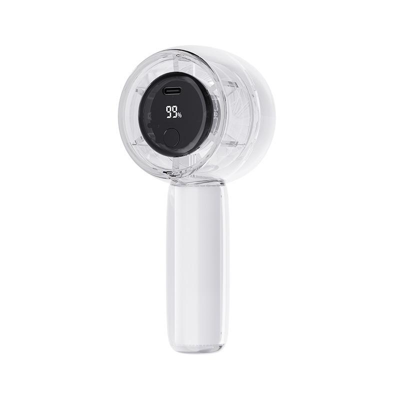 

Mini Transparent LED Display Rechargeable Handheld Electric Fan - Portable, High-Speed Outdoor Use 1800mAh прозрачный белый