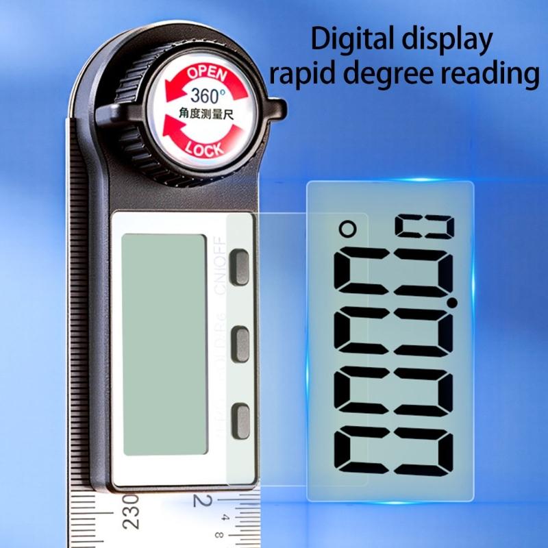 Professional Stainless Steel Angles Gauges 200mm Double Measurement System & Response Digital Screen