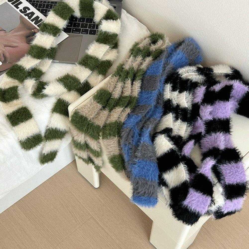 Subculture Y2K Striped Scarf Harajuku Choker Streamer Trendy Narrow Long Scarf  Women