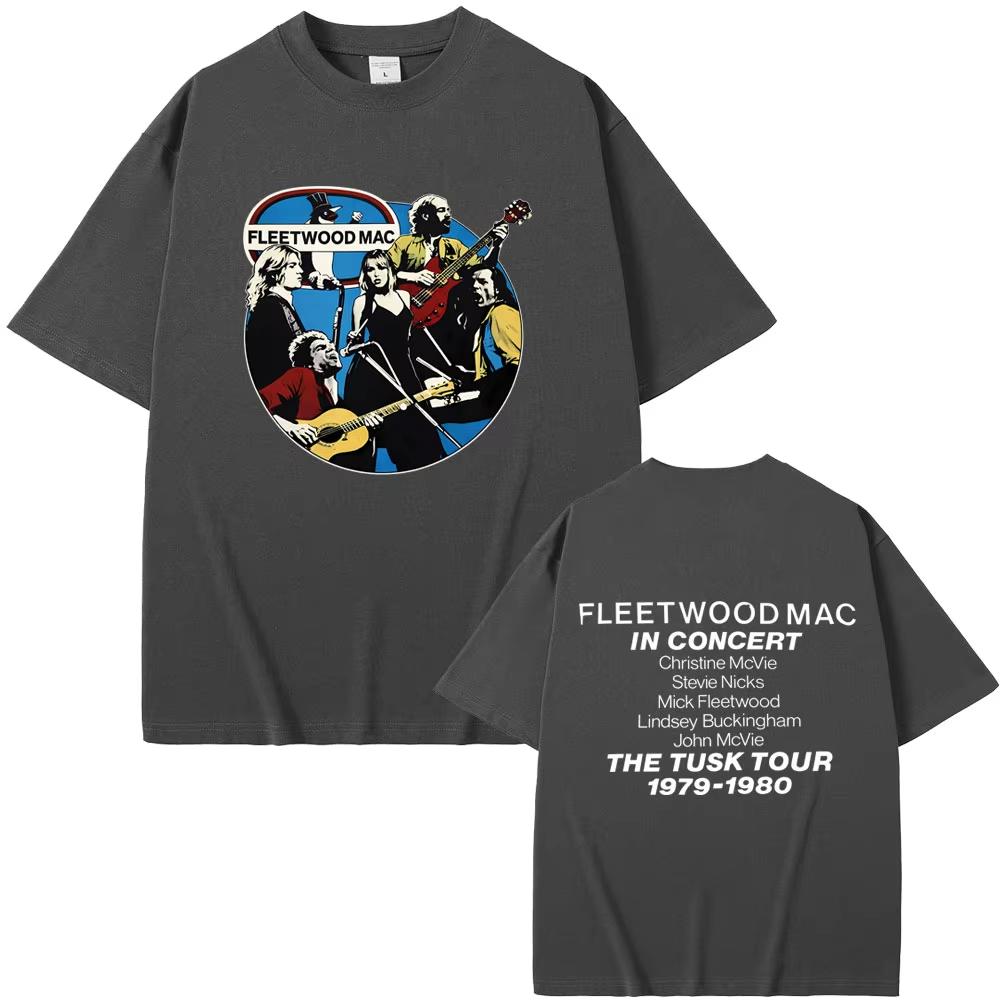 Rock Band Fleetwood Mac In Concert The Tusk Tour Merch T-Shirt Stevie Nicks T-Shirt Unisex Unisex Lässig Vintage T-Shirts Streetwear