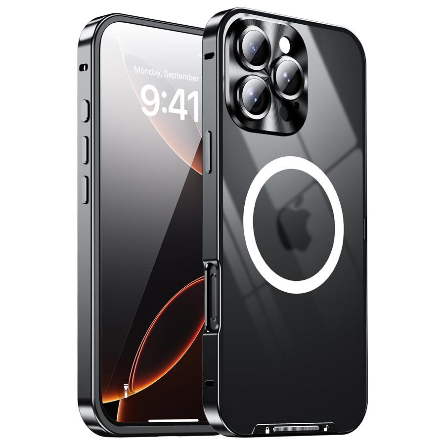 iPhone 16 Pro Max Magnetic Metal Frame Frosted Anti-drop Case