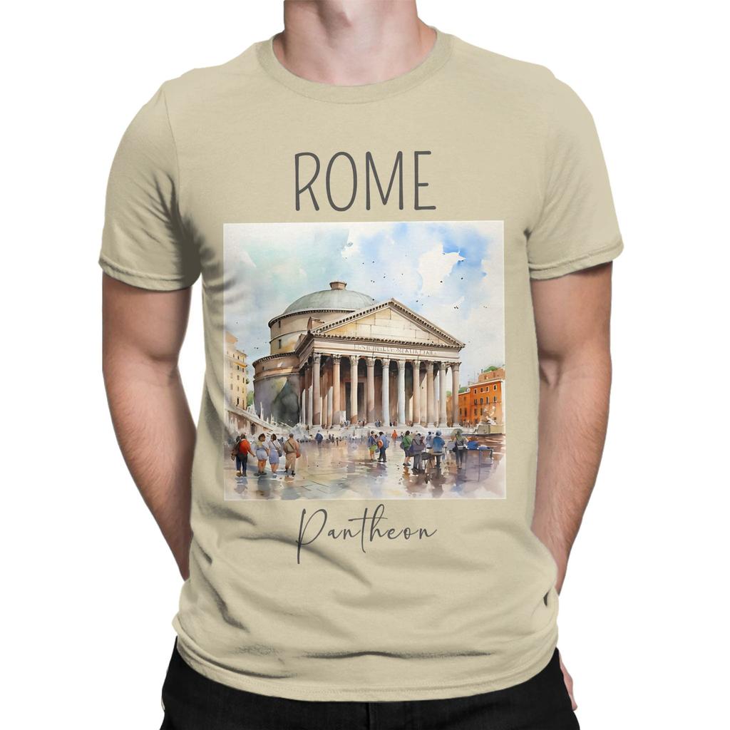 Watercolor Design Of The Pantheon Rome Italy Novelty 100 Cotton Tshirt Pantheon Tees Tops For Unisex