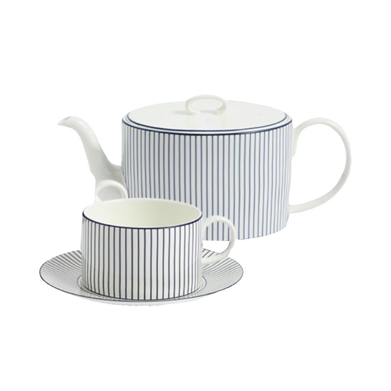 

Wedgwood Синий Геометрический Полосатый Фарфоровый Чайный Сервиз