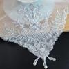 Luxury Silver Beads Flowers Embroidery Table Cloth Cover Wedding Tablecloth Kitchen Christmas Table Decoration and Accessories