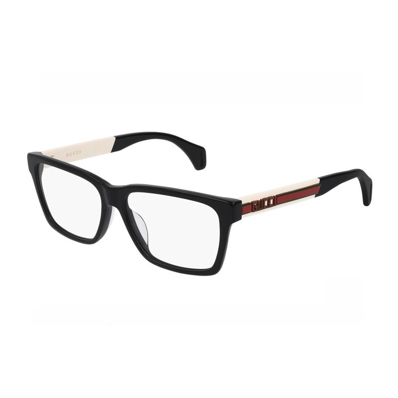 Gucci Temple Letters Rectangular Optical Frame Unisex Couple Style Black