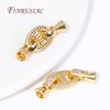 18K Gold Plated Inlay Zircon Fastener Clasp Connectors Fashion Pig Snout Shape Bracelet Clasps DIY Jewelry Making Supplies
