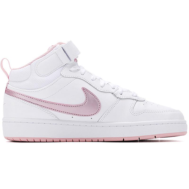 Nike Court Borough 2 Mid White Pink Glaze GS Sneakers CD7782-105