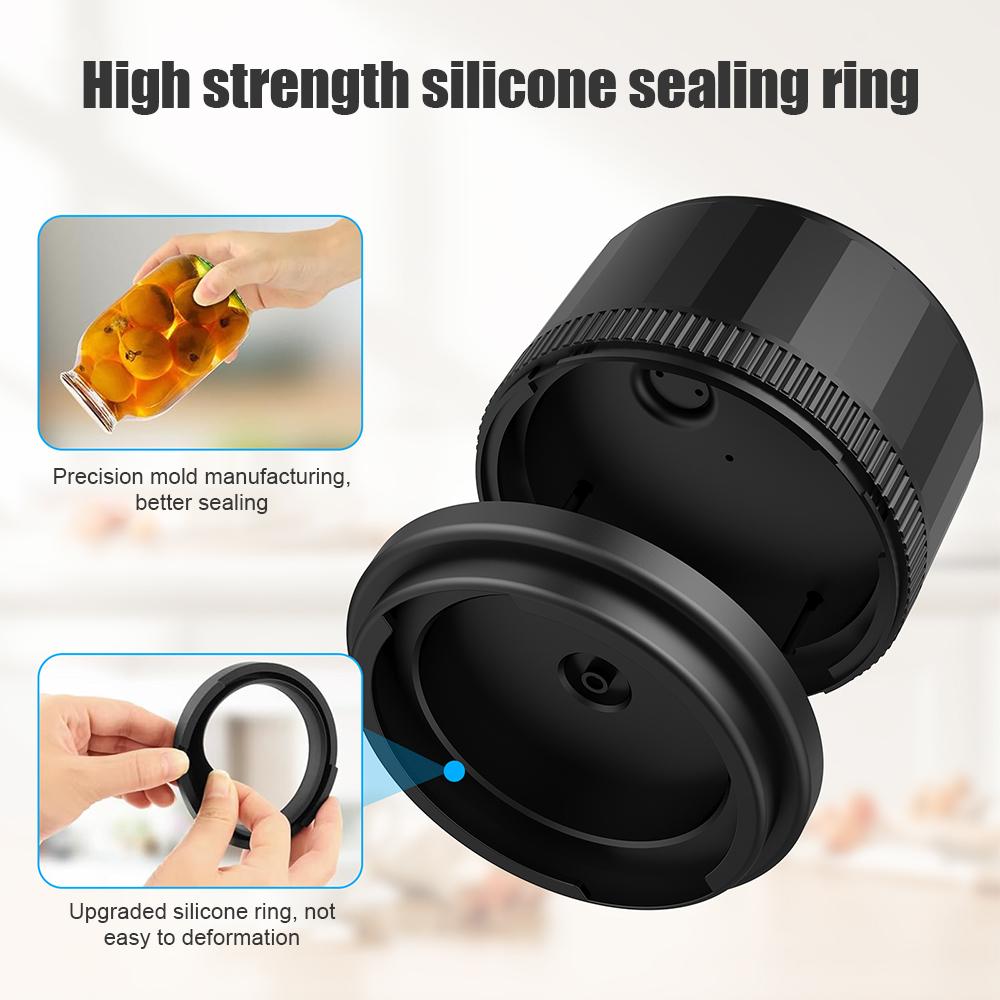 Electric Mason Jar Vacuum Sealing Machine Kit with Wide Mouth Regular Lid and Bottle Opener LED