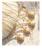Gold-Plated Titanium Steel Cuban Chain Necklace with Freshwater Pearl Irregular Pendant.