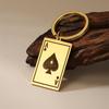 EUEAVAN Punk Lucky Ace of Spades Keychain Stainless Steel Square Poker A Card Pendant Keyring Good Fortune Hip-hop Jewelry Gifts