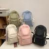 Schoolbag female Korean version student Harajuku female backpack, high school student junior high school ins wind large capacity solid color backpack