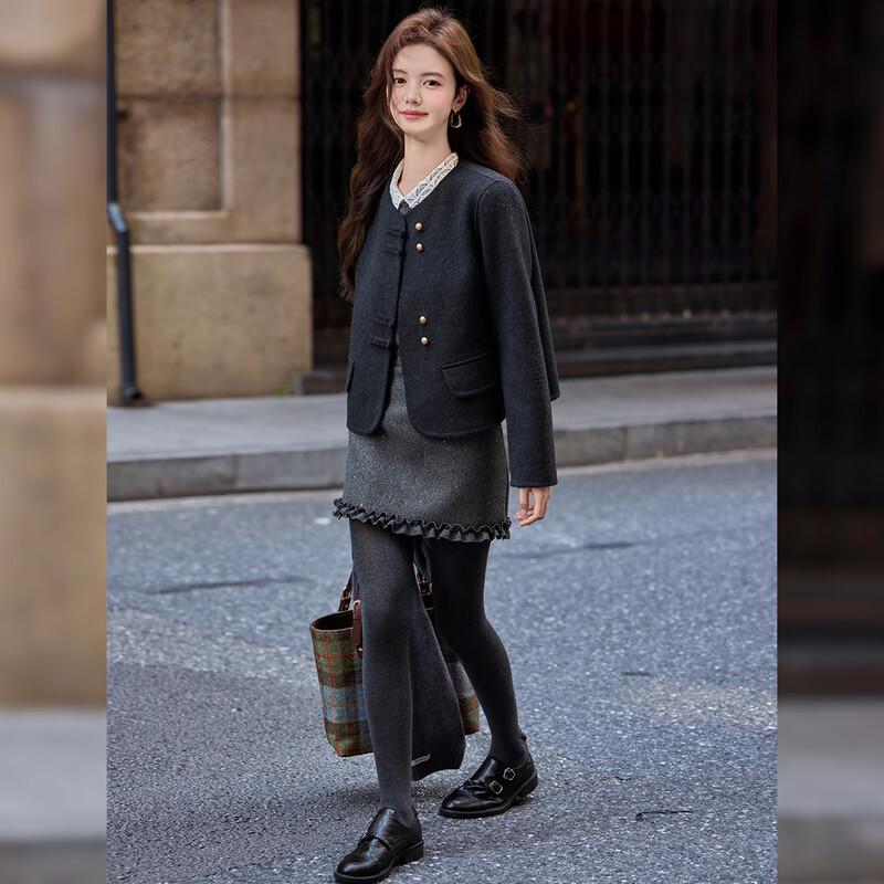 Bailuyu Women's Wool Blend Double-Faced Overcoat