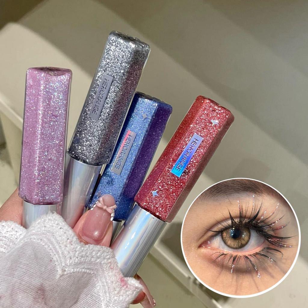 HERORANGE Diamond Glitter Waterproof & Smudge-Proof Mascara - Lengthening, Volumizing, Curling with Fine Colored Glitter