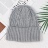 Angola rabbit fur warm solid color light board autumn and winter versatile candy color vertical stripe knitted hat women