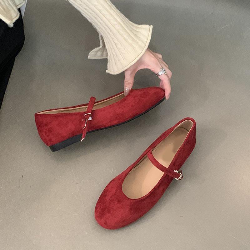Fashion Comemore Spring New Women Flats Round Toe Shallow Slip On Ladies Casual Ballet Shoes Soft Suede Leather Eelgant Dress Shoes